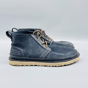 UGG Shoes Mens 7 Blue Suede Lace Up Ankle Casual Comfort Chukka Boots